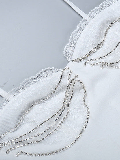 Chain Lace Chest Cup Strap Dress
