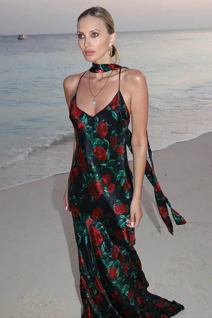 Whispers of Spring – Floral V-Neck Dress