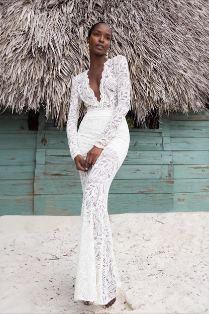 Sexy Lace Cutout Bodycon Maxi Dress