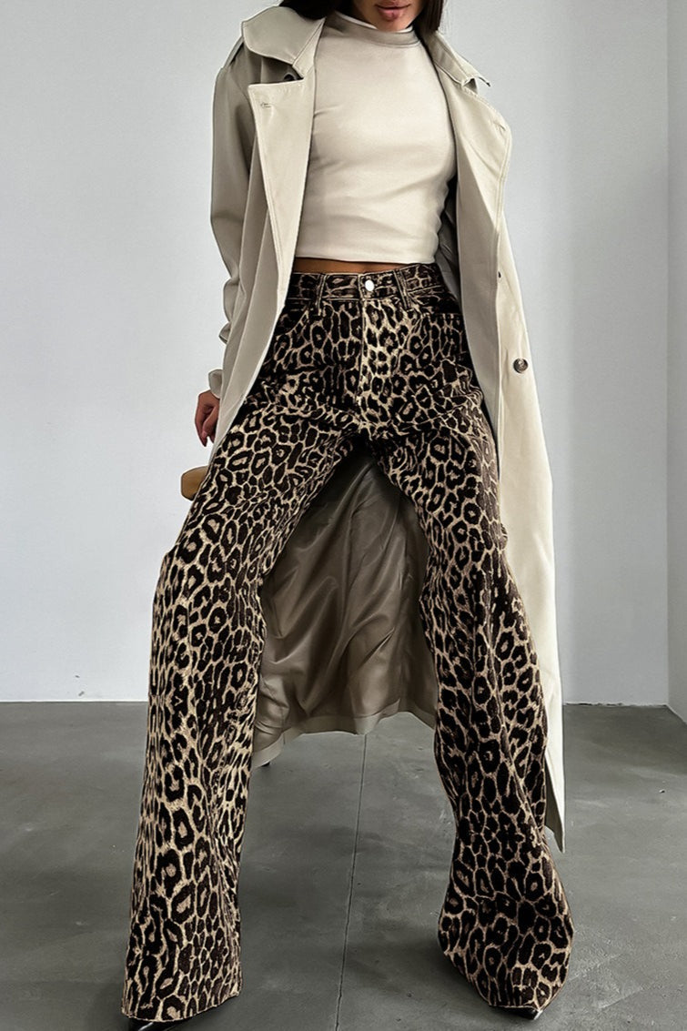 American Retro Leopard High Waist Pant