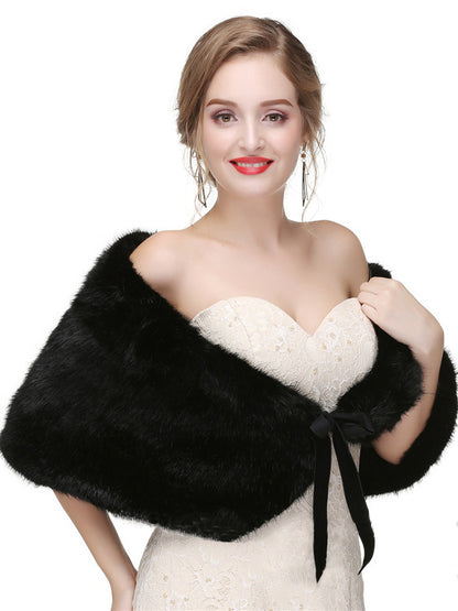 Faux Fur Wedding Shawl Shrug Bridal Wrap For Winter