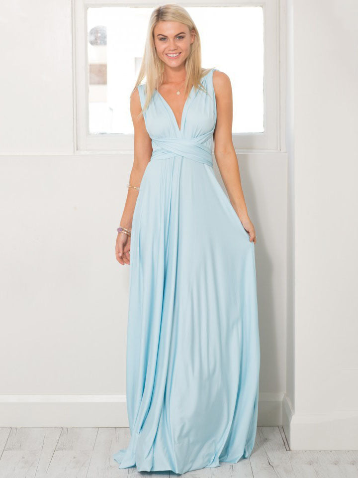 Convertible Women Sleeveless Maxi Dress - Multiway Solid Color Backless Gown - Summer Beach Wedding Bridesmaid Dress 2026