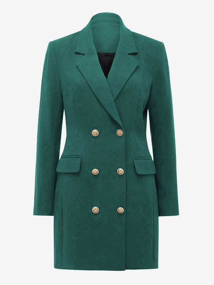 BlazerJacket For Women Turndown Collar Long Sleeves Mini Dresses