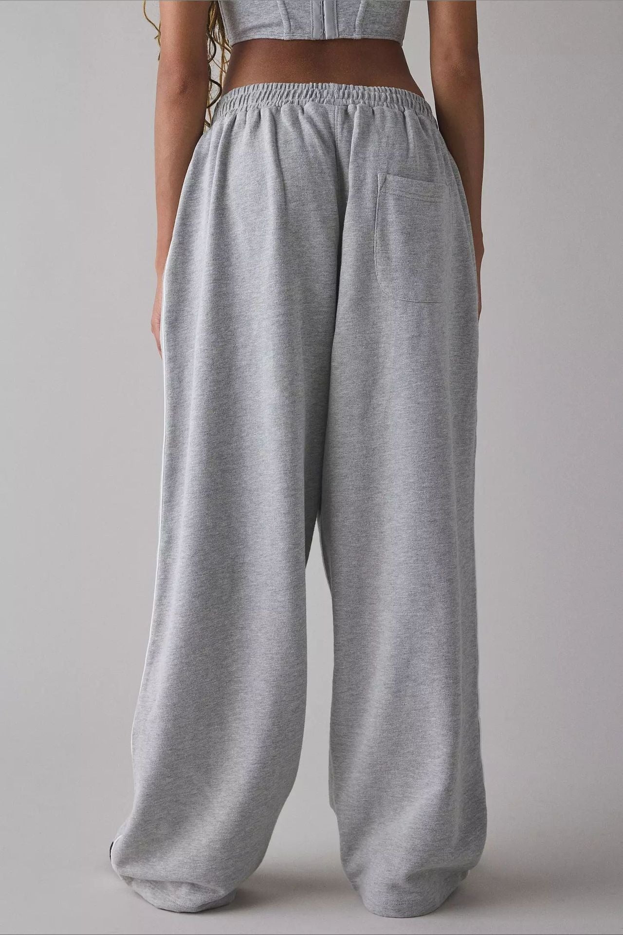 Elastic Waist Loose Fit Casual Pants