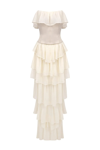 Gerald Apricot Off Shoulder Dress