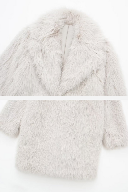 Oversized Faux Fur Long Sleeve Coat