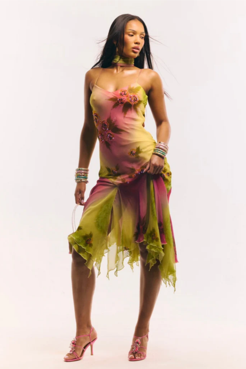 The Coral Gown Midi Dress