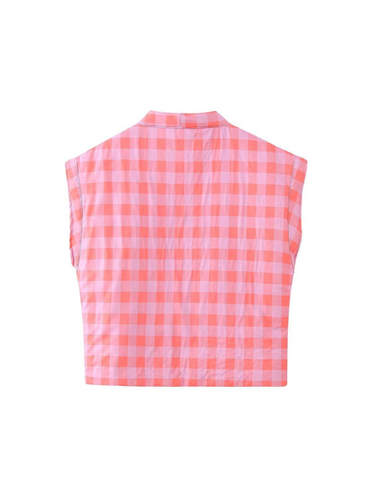 Gingham Print Jacket & Pant Coord Set