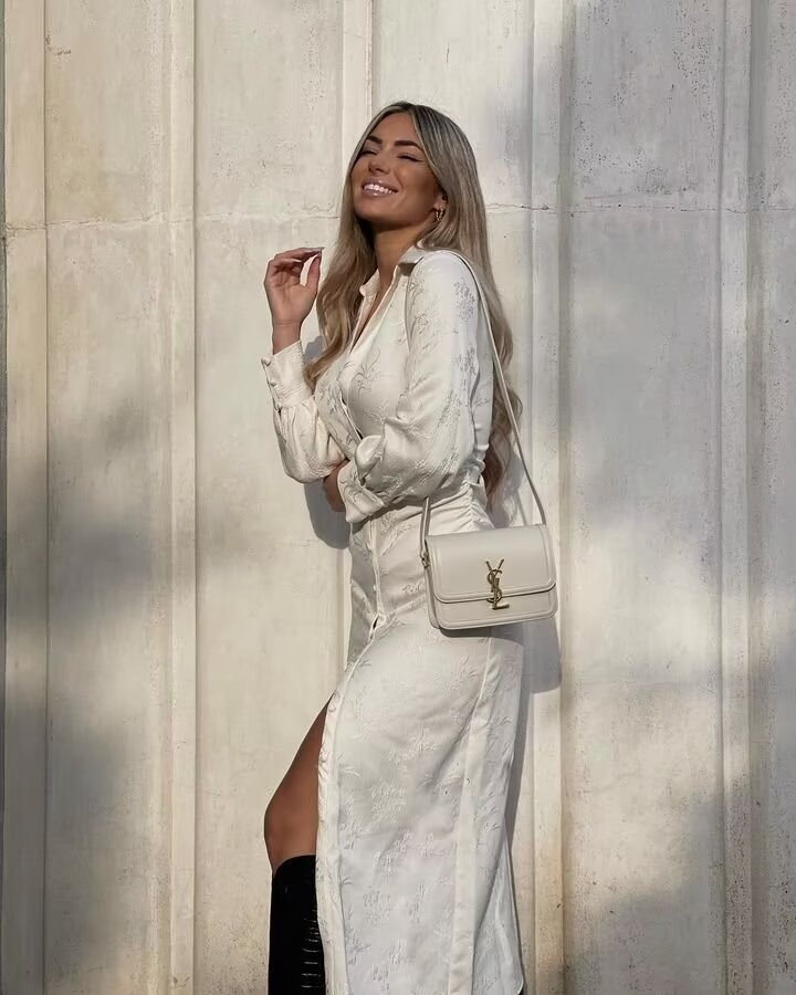 Jacquard Floral Long Sleeve Button Front Shirt Dress with Side Slit