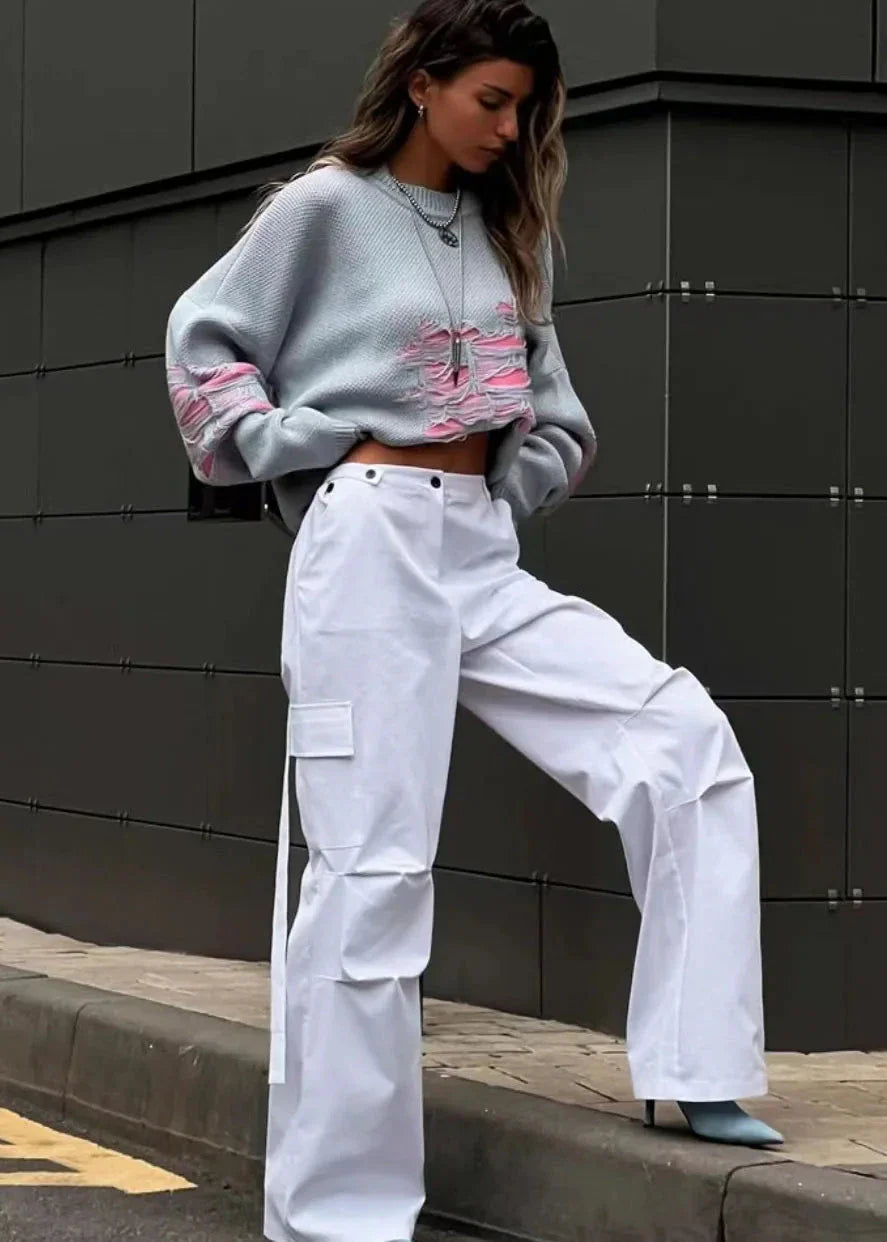 Urban Chic Distressed Colorblock Sweater