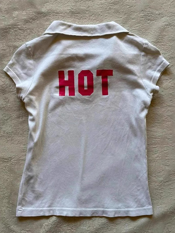 White Vintage Polo Short Sleeve Tee