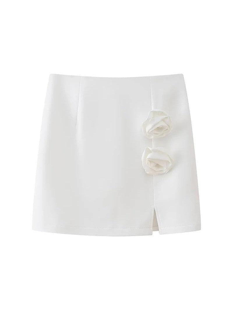 Red & White Halterneck Crop Waist Coat Vest & Skirt Coord Set