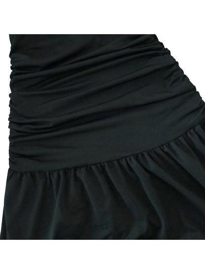 Tied Halterneck Ruched Slit Maxi Dress