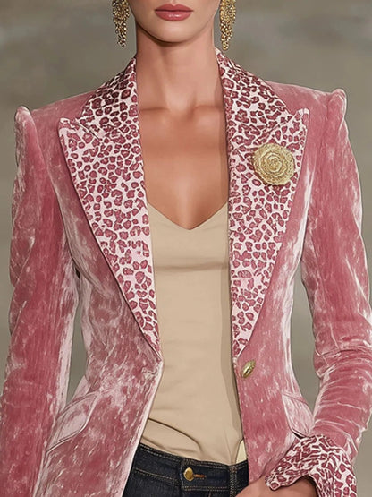 Long Sleeve Lapel Digital Printing Velvet Blazers