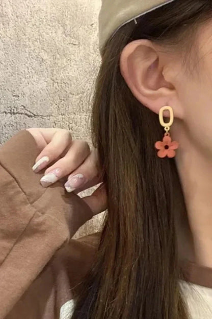 Flower Dual Tone Earrings