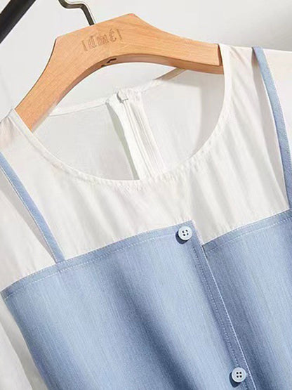 Grace Casual Color Block Tie Dress