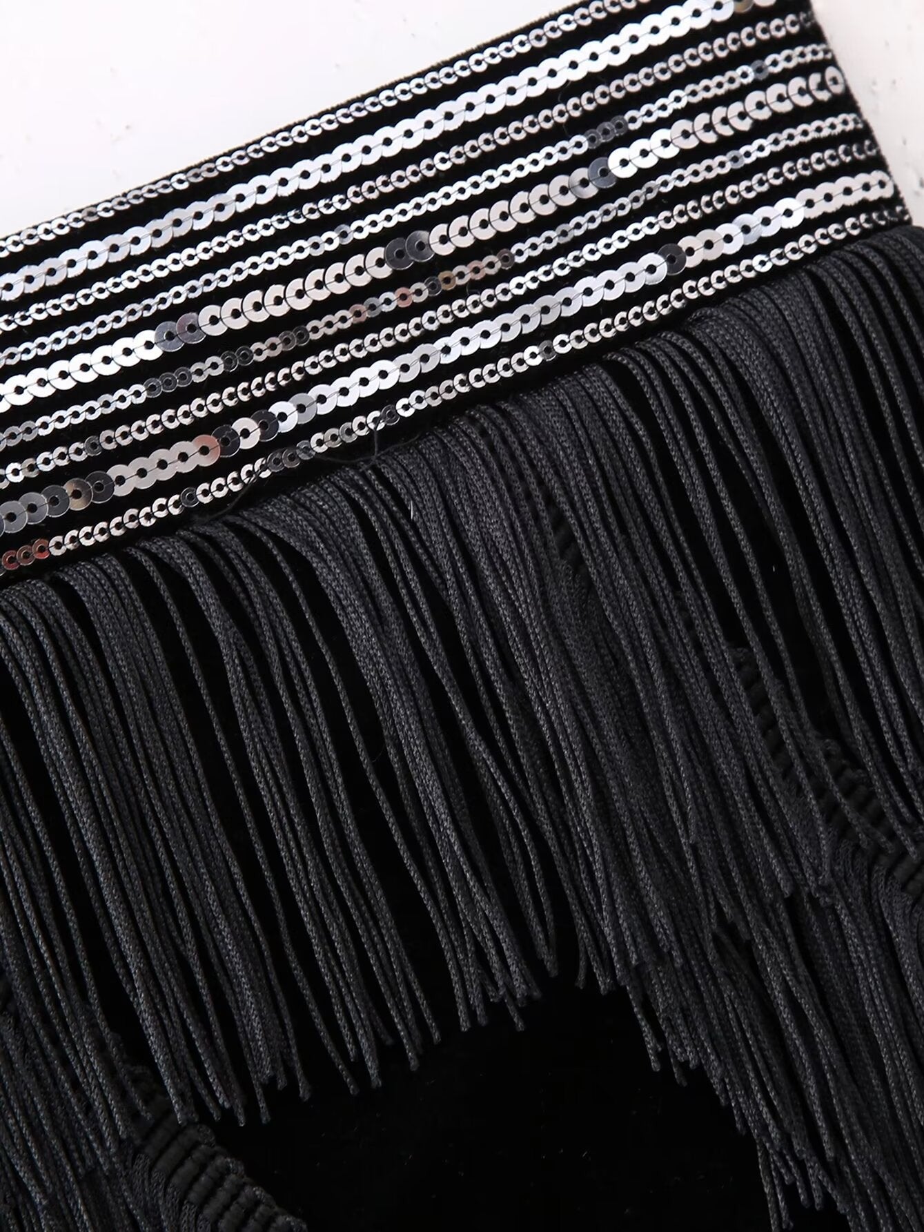 Tassel Fringe Velvet Waist Coat Vest Mini Skirt Set