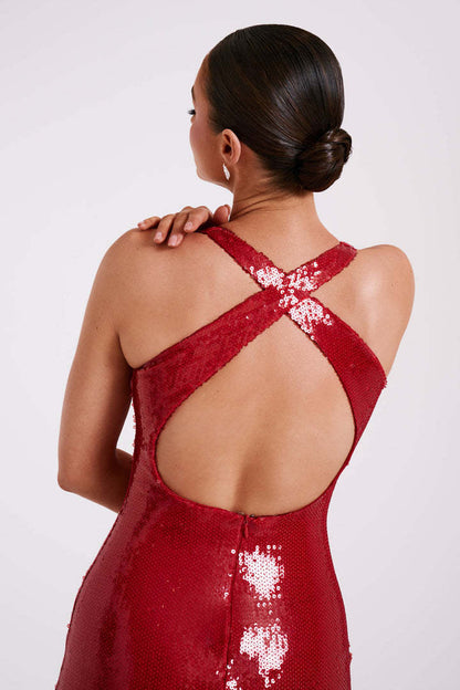 Sexy Cut-Out Halter High Slit Maxi Dress