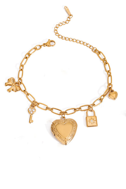 Fashionable Heart Shaped Embellished Bracelet