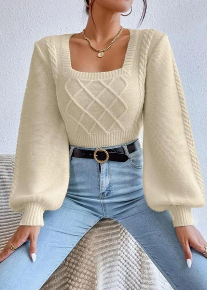 Elegant Square Neck Sweater