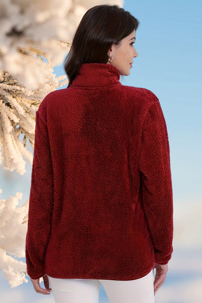 Casual Fuzzy Zipper Jacket