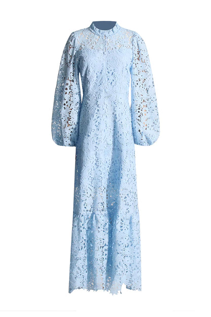 Julieta Blue Cut Out Long Sleeve Dress