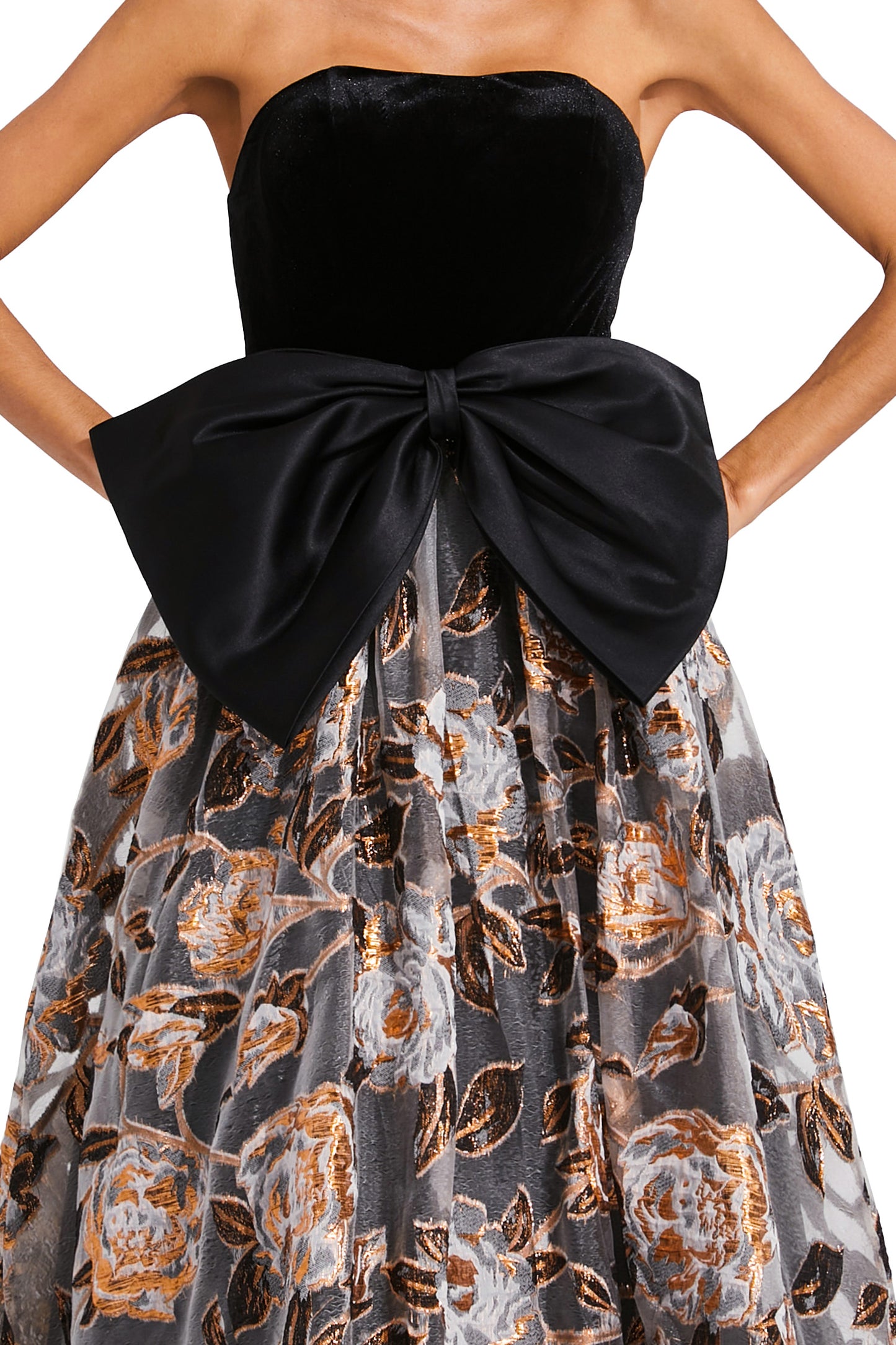 Newton Black Bow Off Shoulder Dress