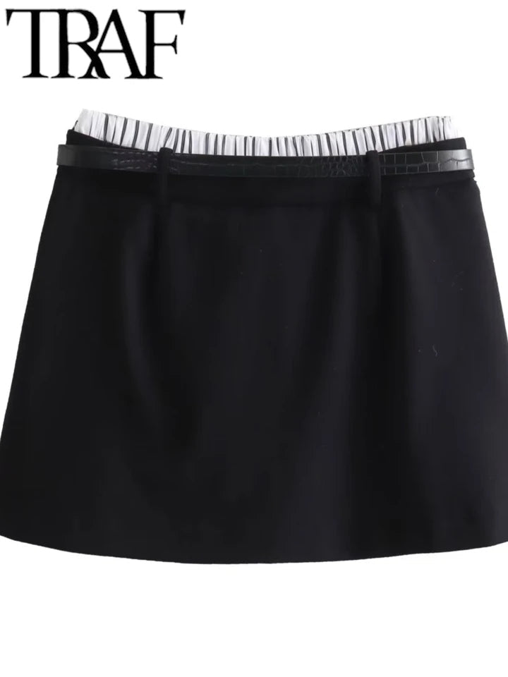 Black Skorts with Belt