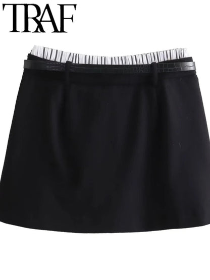 Black Skorts with Belt