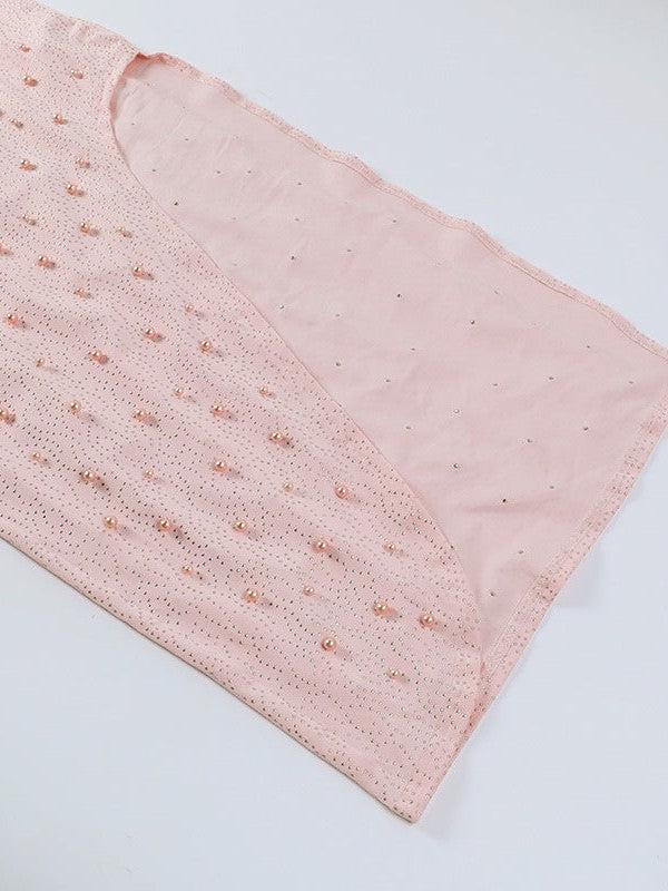 Pearl Beaded Crop Top & Sheath Skirt Coord Set