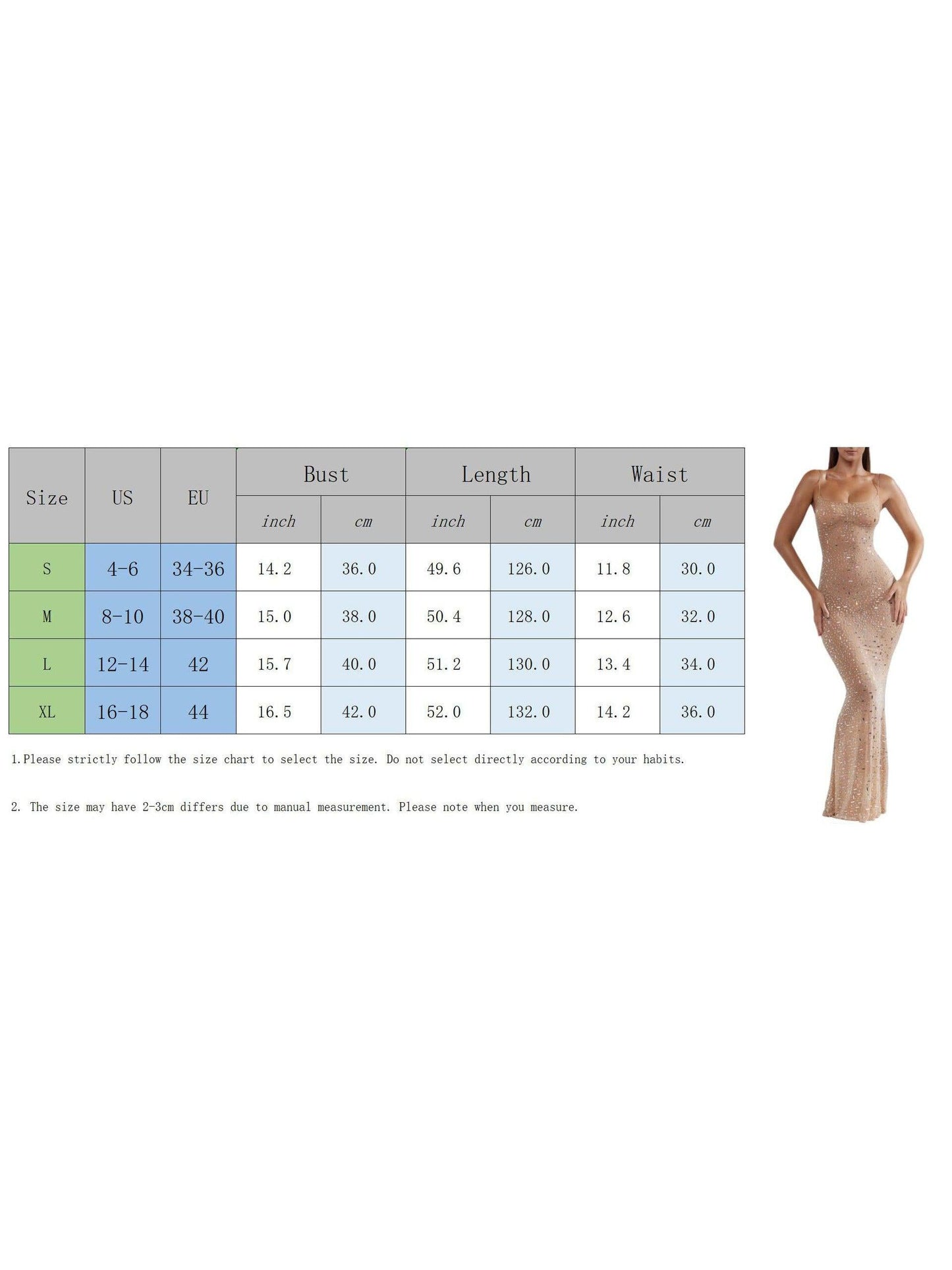 Rhinestone Sling Mermaid Maxi Dress