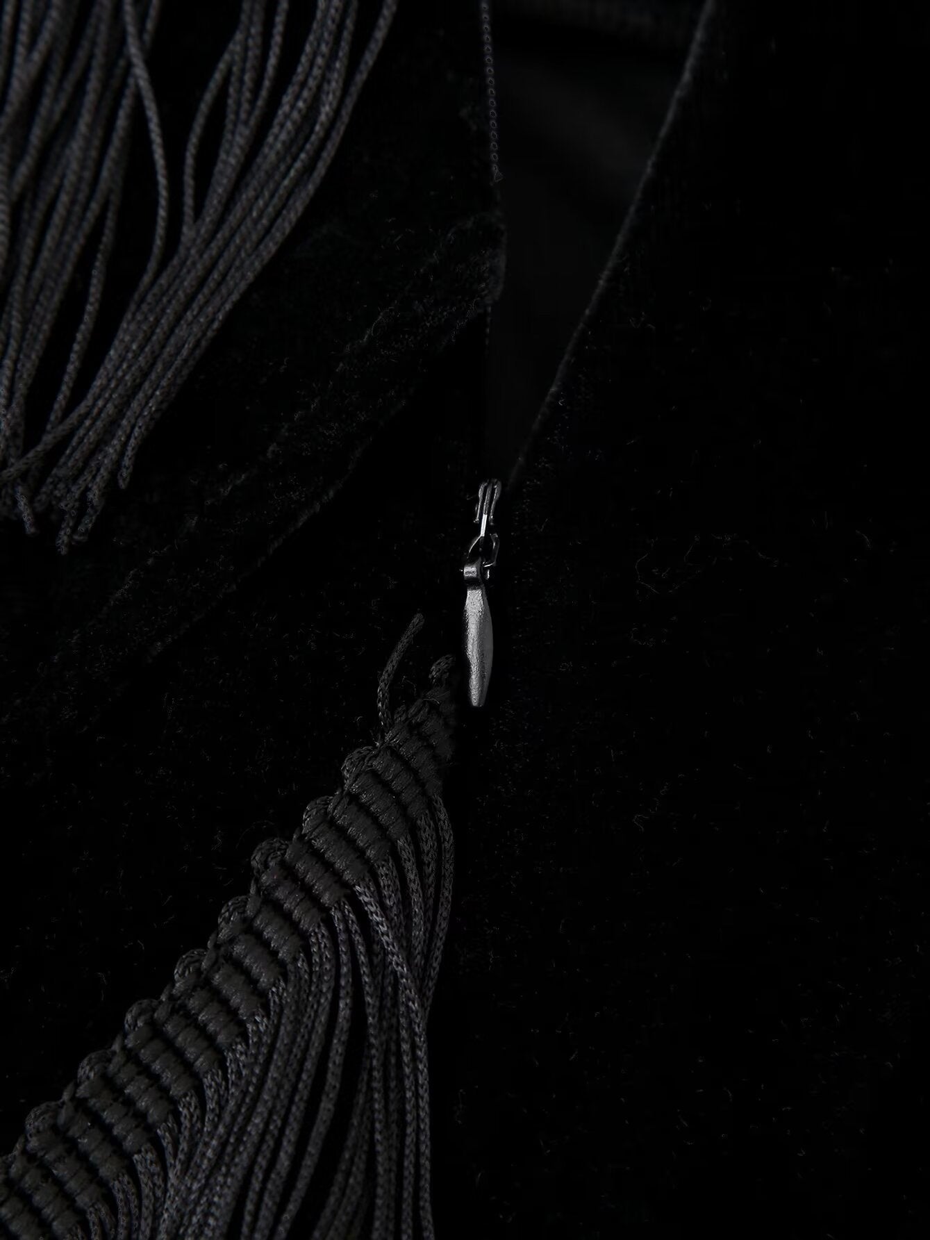 Tassel Fringe Velvet Waist Coat Vest Mini Skirt Set