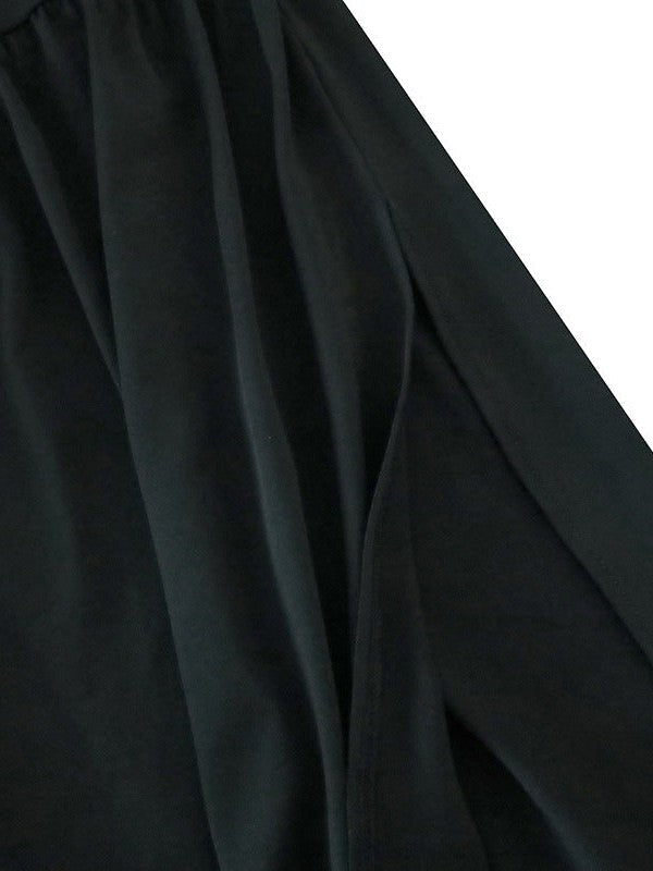 Tied Halterneck Ruched Slit Maxi Dress