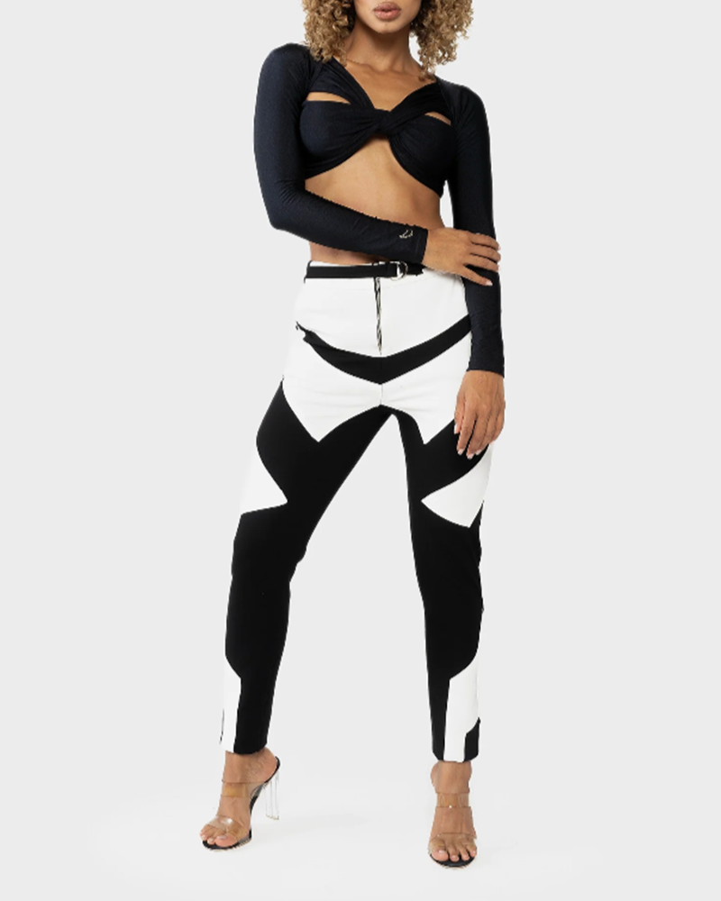 Panelled Stretch High-Rise Trousers (Pre-Sale)