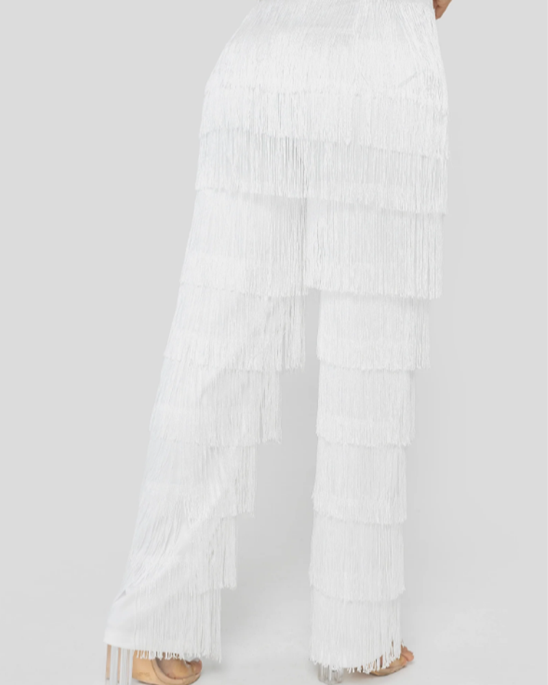 Sexy Slim Fitted Fringe Straight Leg Trousers (Pre-Sale)
