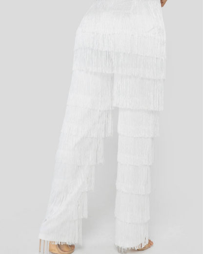 Sexy Slim Fitted Fringe Straight Leg Trousers (Pre-Sale)