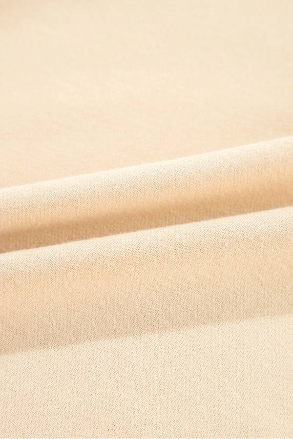 Light French Beige Striped Patchwork Collar Sweatshirt