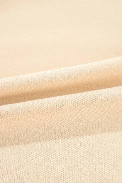 Light French Beige Striped Patchwork Collar Sweatshirt