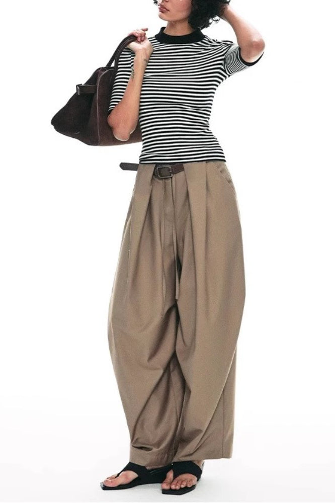 Vintage Wide-Leg Flowing Pants