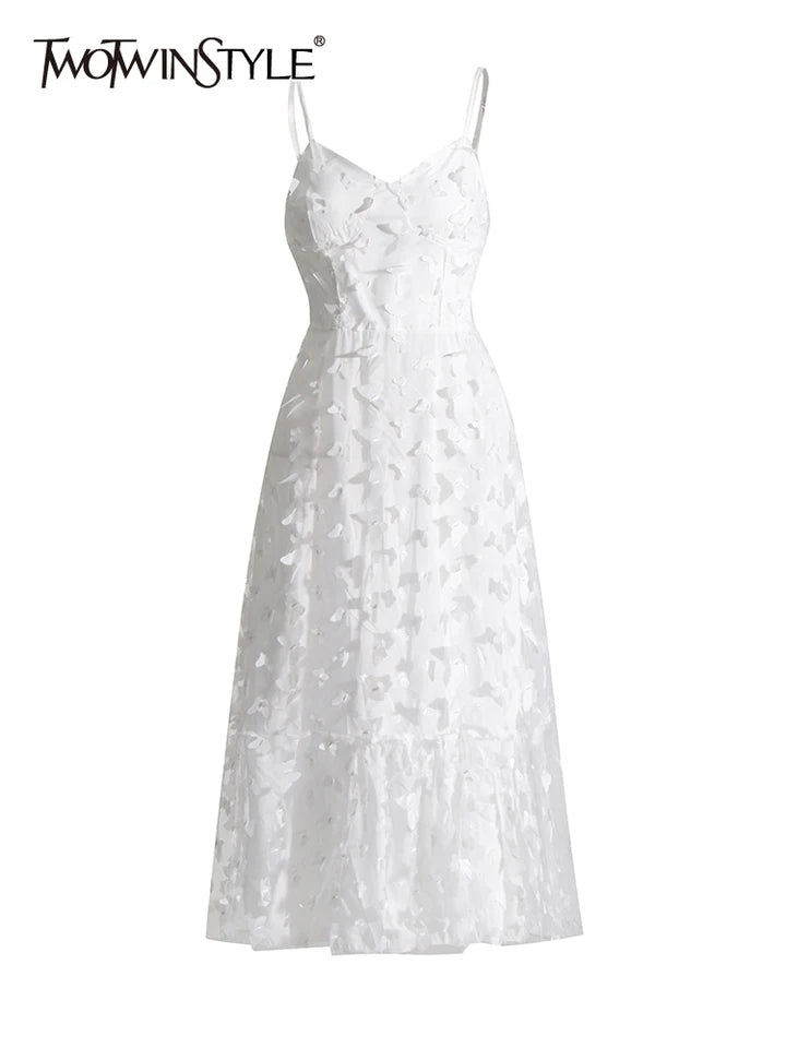 Butterfly Patch Spaghetti Strap Dress