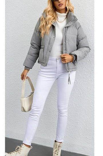 Short Stand Collar Puffer Coat