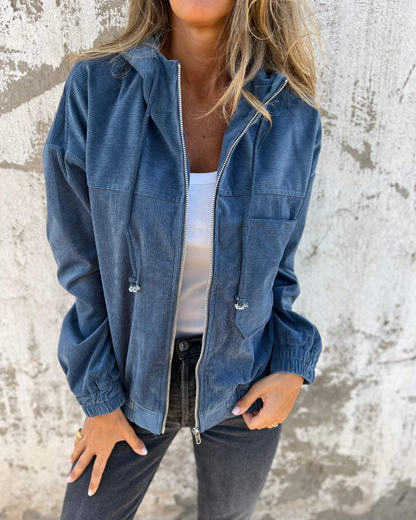 Ella | Corduroy Zip Hoodie Jacket