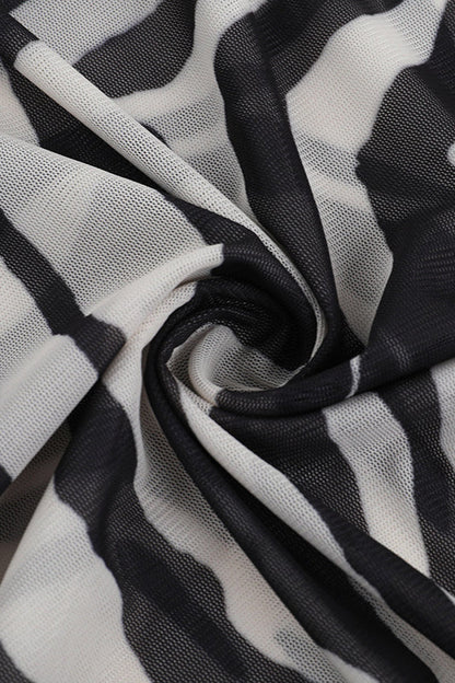 Tie Back Zebra Print Slim Fit Maxi Dress