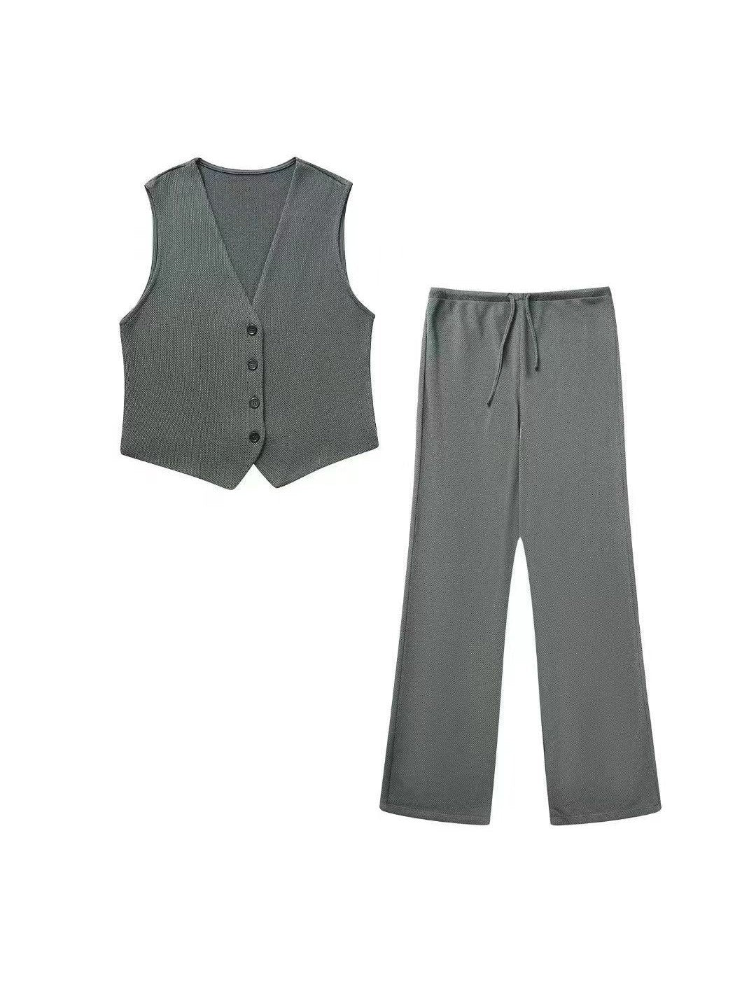 Knitted Vest Waist Coat & Pants Coord Set