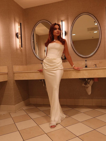 Velvet Sera Tube Corset Ruched Maxi Dress