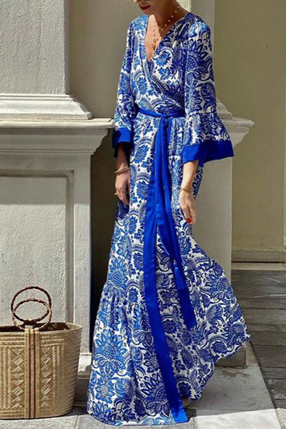 Bohemian Floral Print Maxi Dress