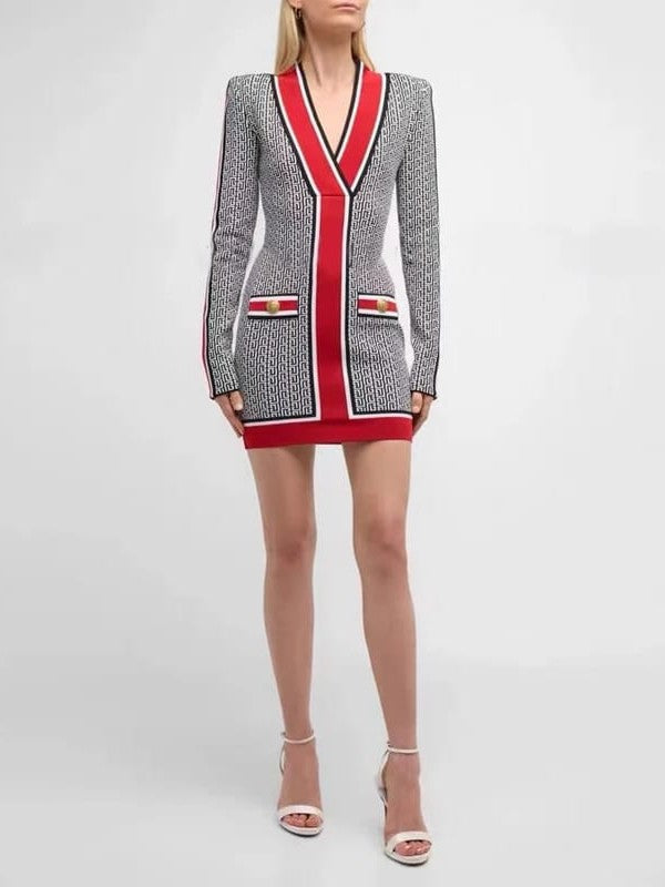 Print Red And Black Dress