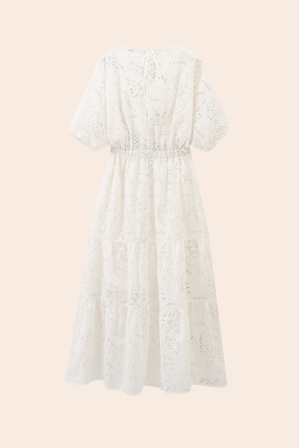 Embroidery Lace Cutout Midi Dress