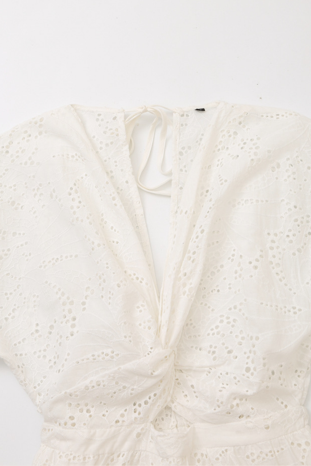 Embroidery Lace Cutout Midi Dress