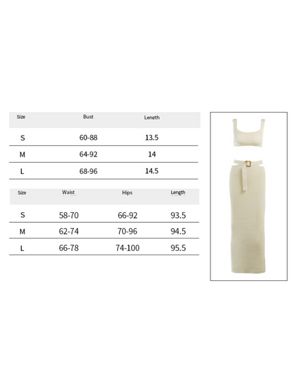 Simrit Sheath Strap Top & Belted Skirt Coord Set